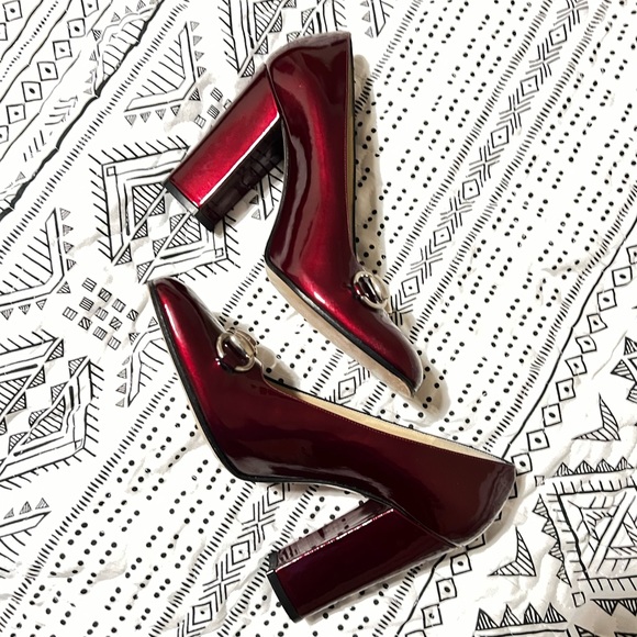 Gucci patent leather dress shoes with horsebit block heel square toe - Picture 4 of 10